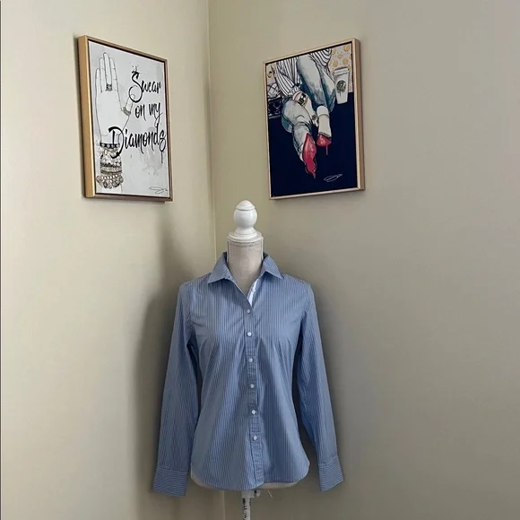 Banana Republic Light Blue Striped Shirt - Picture 4 of 15